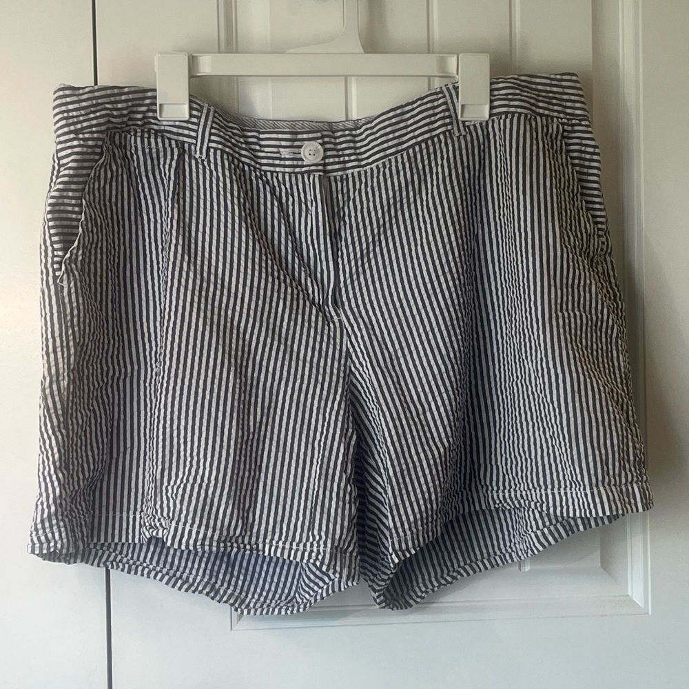 crown & ivy Black and White Striped Women's Shorts